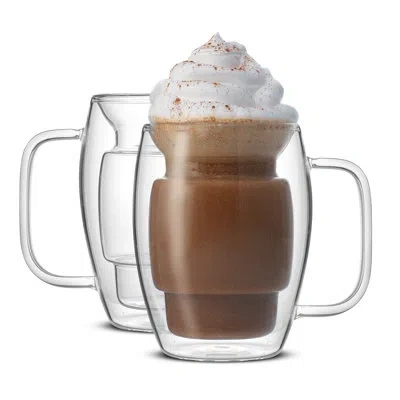 Joyjolt Cadus Double Wall Coffee Tea Glasses, 16oz In Clear