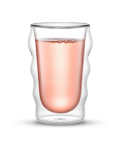 Joyjolt Christian Siriano Flux Double Wall Drinking Glass - 13.5 oz In Clear
