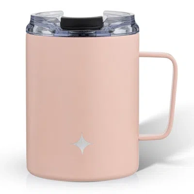 Joyjolt Coffee Mug With Handle And Flip Lid, 12oz. In Pink