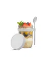Joyjolt Dawn Overnight Oats Glass Containers, 16 Oz, Set Of 3 In White