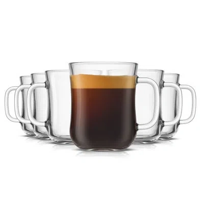 Joyjolt Diner Coffee Mug With Handle Set Of 6 - 16 oz In Clear