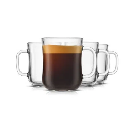 Joyjolt Diner Glass Coffee Mug With Handle, 16oz. In Clear