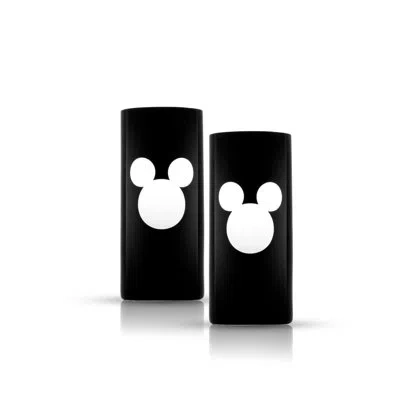 Joyjolt Disney Luxury Mickey Mouse Highball Glass, 17oz In Black;clear