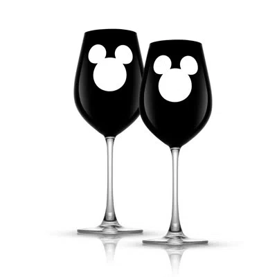 Joyjolt Disney Luxury Mickey Mouse Stemmed Red Wine Glass, 23oz In Black