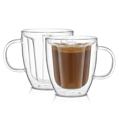 Joyjolt Disney Mickey 3d Double Wall Coffee Tea Mugs - 10 oz In Clear