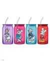 Joyjolt Disney Mickey Mouse Friends Color Sketch Tumbler Glasses With Lids, Set Of 4 In Multicolor