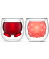 Joyjolt Disney Mickey Pants Minnie Skirt Double Wall Glasses - Set Of 2 In Clear