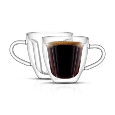 Joyjolt Disney Minnie Mouse 3d Double Wall Espresso Glasses - 5.4 oz - Set Of 2 In Clear