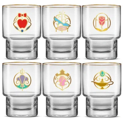 Joyjolt Disney Princess Iconic Tall Drinking Glasses In Clear