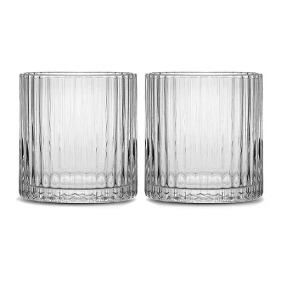 Joyjolt Elle Dof Glass 2-pc. Double Old Fashioned In White