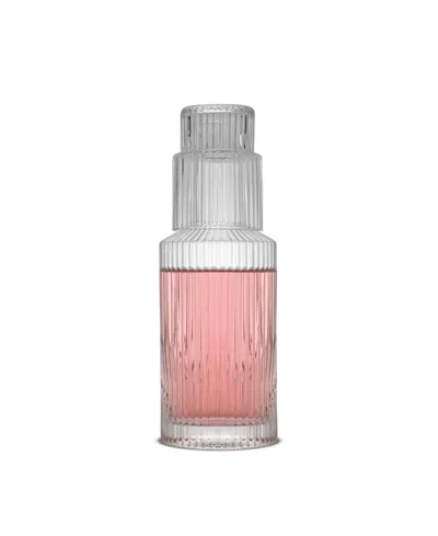 Joyjolt Elle Fluted Bedside Decanter Set In Clear