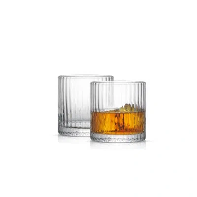 Joyjolt Elle Fluted Double Old Fashioned Whiskey Glass, 10oz In Clear