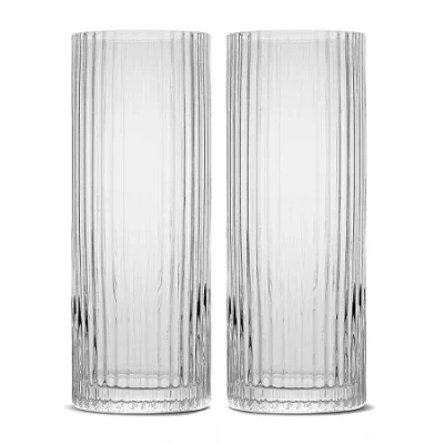 Joyjolt Elle Highball Set 2-pc. Highball Glasses In Transparent