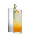 Joyjolt Elle Ribbed Highball 2 Piece Set In Clear