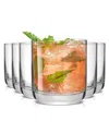 Joyjolt Faye Short Drinking Tumbler Glasses - Set Of 6 In Clear