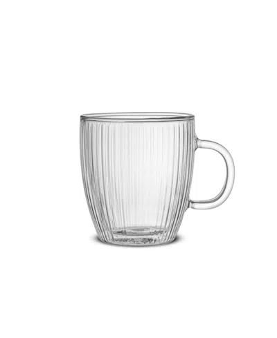 Joyjolt Fluted 13.5oz Coffee Mugs, Set Of 2 In Transparent