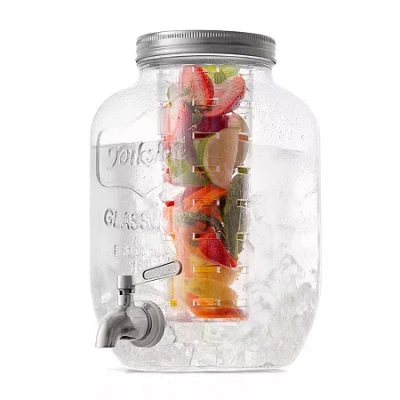 Joyjolt Fluted Design With 2 Diffusers Beverage Dispenser In Transparent