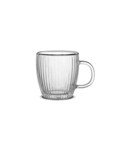Joyjolt Fluted Glass 5.4oz Espresso Mugs, Set Of 2 In Transparent