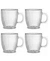 Joyjolt Fluted Savor Double Wall Coffee Glasses, Set Of 4 In No Color