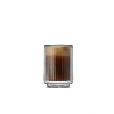 Joyjolt Fluted Stackable Double Wall Glass Mugs, 2.5oz, Set Of 4 In Clear
