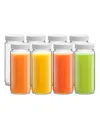 Joyjolt Glass Canning Juice Bottles With Lids, Set Of 8 In White