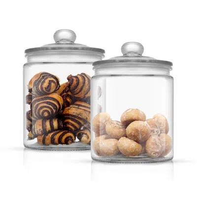 Joyjolt Glass Cookie Jar With Airtight Lid, 67oz. In Clear