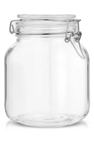 Joyjolt Glass Storage Jar In Metallic