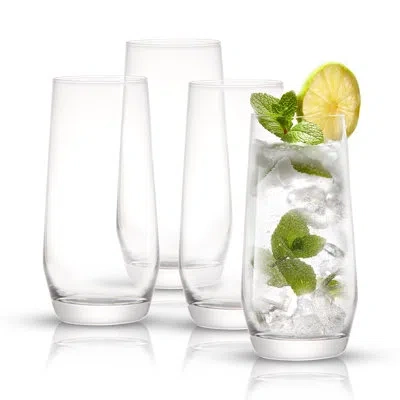 Joyjolt Gwen Highball Drinking Glasses, 18oz In Clear