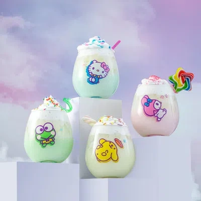 Joyjolt Hello Kitty® And Friends Above The Clouds Stemless Drinking Glasses In Clear