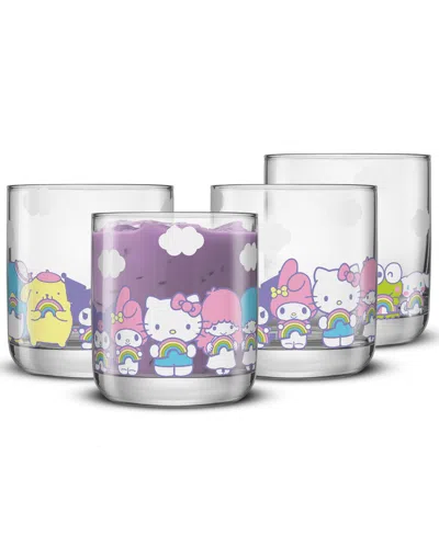 Joyjolt Sanrio Hello Kitty Short Glasses, Set Of 4 In Multi
