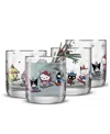 Joyjolt Hello Kitty And Friends Winter Wonderland Short Glasses, Set Of 4 In Multi