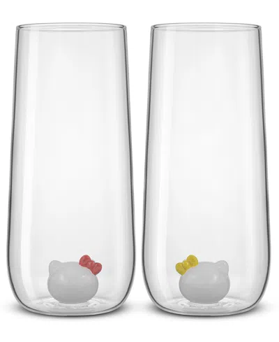 Joyjolt Sanrio Hello Kitty Stemless Tall Glasses, Set Of 2 In Multi