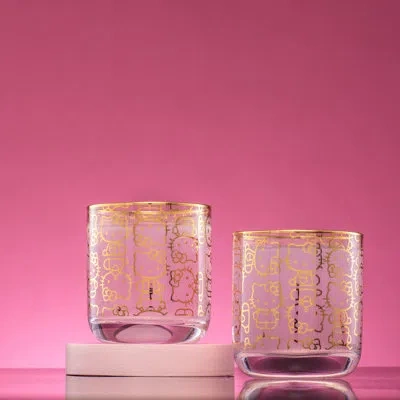 Joyjolt Hello Kitty® Charmed Short Glasses - 10 oz - Set Of 2 In Multi