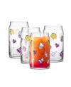 Joyjolt Hello Kitty Friends Character Toss Can Drinking Glasses, Set Of 4 In Multi