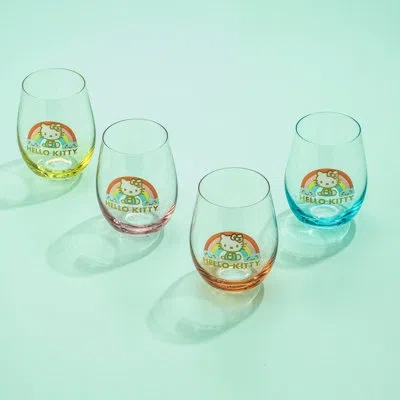 Joyjolt Hello Kitty® Sweet Rainbow Stemless Drinking Glasses In Clear