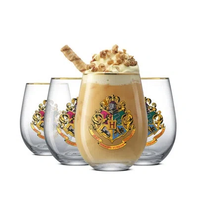 Joyjolt Hogwarts Heritage Stemless Glass, 19oz Set Of 4 In Multi