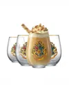 Joyjolt Hogwarts Heritage Stemless Glasses, Set Of 4