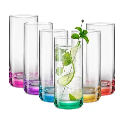 Joyjolt Hue Colored 6-pc. Drinkware Set In White
