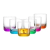 Joyjolt Hue Colored 6-pc. Whiskey Glass Double Old Fashioned In Multi