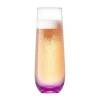 Joyjolt Hue Colored Stemless Glass - 9.4 oz - Set Of 6 Champagne Flutes In Multi