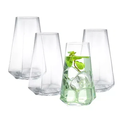 Joyjolt Infiniti Crystal - 18 oz - Set Of 4 Highball Glasses In Transparent