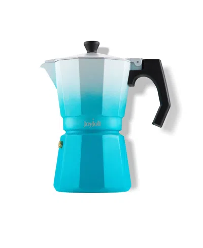 Joyjolt Italian Moka Pot 6 Cup Capacity Stovetop Aluminium Espresso Maker In Blue