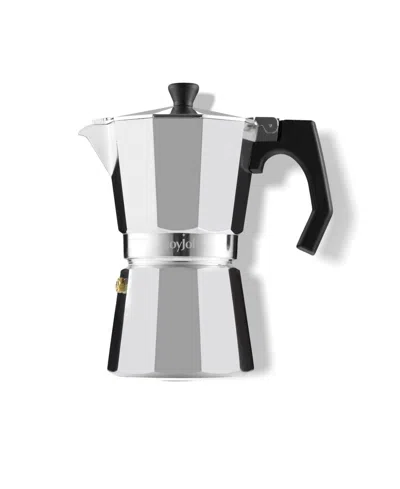 Joyjolt Italian Moka Pot 6 Cup Capacity Stovetop Aluminium Espresso Maker In Silver