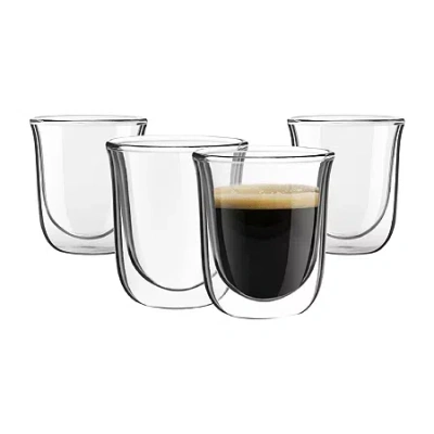 Joyjolt Javaah Double Wall Insulated Glasses - 2 oz - Set Of 4 Espresso Cup In Transparent