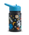 Joyjolt Kids Stainless Steel Water Bottle With Straw Lid, 12oz In Black