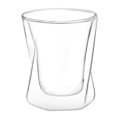Joyjolt Lacey Wall Whiskey Glasses - 10 oz - Set Of 2 Double Old Fashioned In Transparent