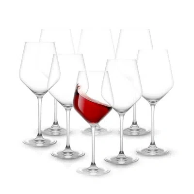 Joyjolt Layla Stemmed Red Wine Glasses, Set Of 8, 17oz In Clear