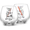 Joyjolt Lightsaber Stemless Drinking Glassware In Clear/red