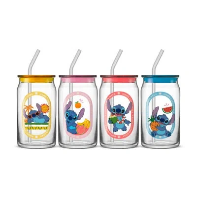 Joyjolt Lilo & Stitch Island Vibes Can Tumblers, 16oz Set Of 4 In Multi