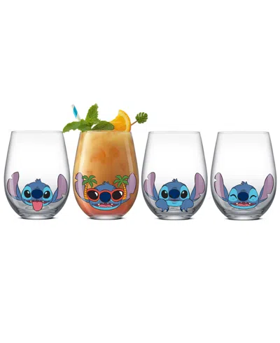 Joyjolt Lilo Stitch Silly Sips Stemless Drinking Glasses, Set Of 4